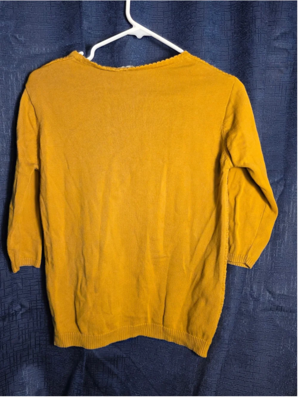 Women's Fig Yellow mustard Textured Crew Neck Sweater M fall casual grandmacore